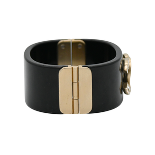 CHANEL | Black Resin CC Crystal Bracelet