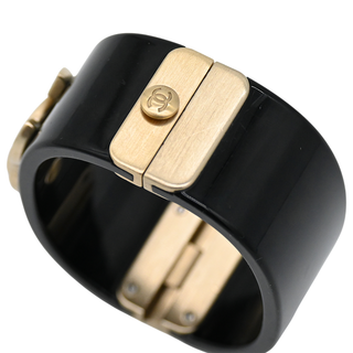 CHANEL | Black Resin CC Crystal Bracelet