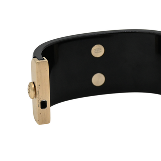 CHANEL | Black Resin CC Crystal Bracelet