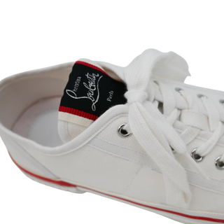 CHRISTIAN LOUBOUTIN | Pedro Junior White Canvas Sneakers