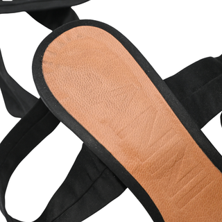 GANNI | Black Bow Satin Ankle Wrap Heels