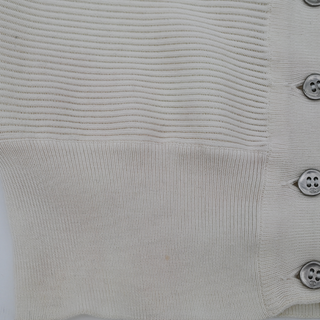 CHANEL | White Ribbed Knit Cardigan