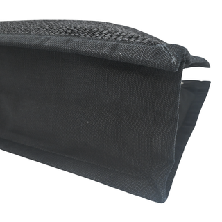 SAINT LAURENT | Black Raffia Rive Gauche Tote Bag