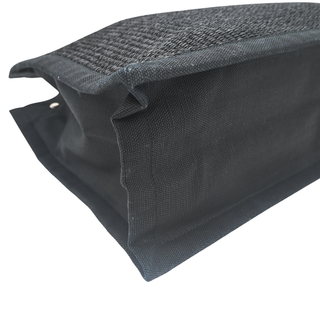 SAINT LAURENT | Black Raffia Rive Gauche Tote Bag