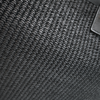 SAINT LAURENT | Black Raffia Rive Gauche Tote Bag