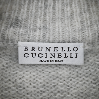 BRUNELLO CUCINELLI | Light Gray Dazzling Argyle Wool-Blend Sweater