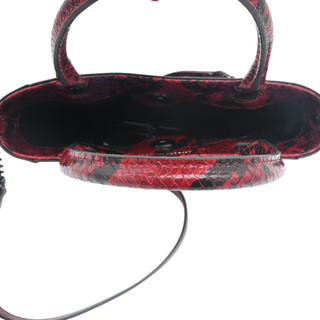 REBECCA MINKOFF | Red Apple Snakeskin-Embossed Chain Tote Crossbody Bag