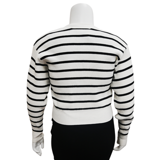 FRAME | Striped Ribbed Knit Cardigan