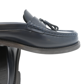 BRUNELLO CUCINELLI | Blue Leather Monili Tassel Slide Loafers