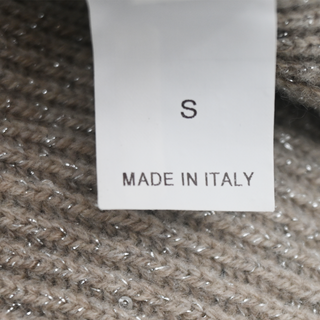 BRUNELLO CUCINELLI | Dark Beige Sequin Ribbed-Knit Sweater