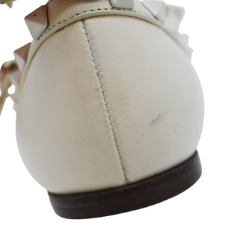 VALENTINO | Ivory Rockstud Caged Leather Flats