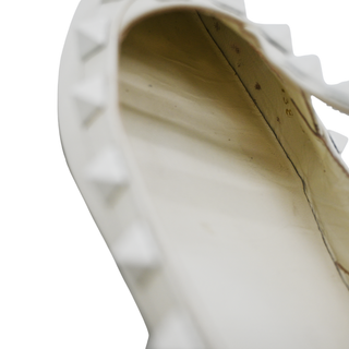 VALENTINO | Ivory Rockstud Caged Leather Flats