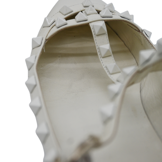 VALENTINO | Ivory Rockstud Caged Leather Flats