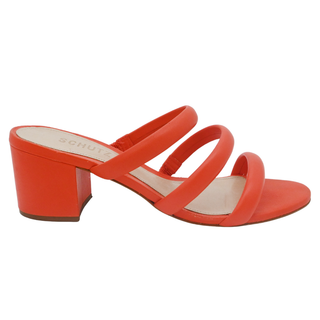 SCHUTZ | Olly Orange Leather Strappy Heeled Sandals