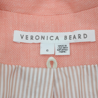 VERONICA BEARD | Gaya Bright Coral Linen-Blend Dickey Blazer