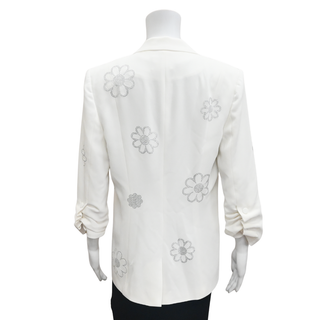 CINQ A SEPT | Khloe White Daisies Crepe Blazer