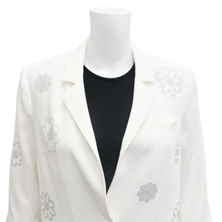 CINQ A SEPT | Khloe White Daisies Crepe Blazer