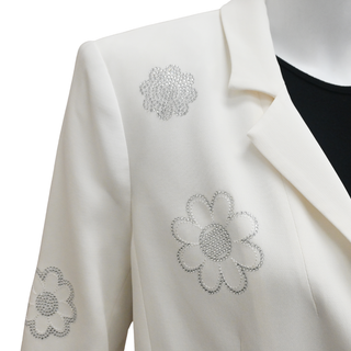 CINQ A SEPT | Khloe White Daisies Crepe Blazer