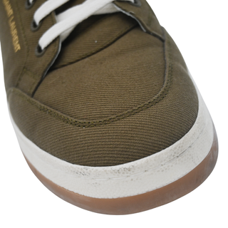 SAINT LAURENT | SL 61 Olive Canvas Low-Top Sneakers