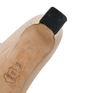 TORY BURCH | Dark Beige Logo Patent Pumps