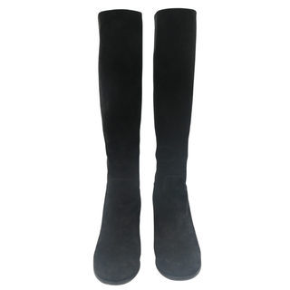 CHANEL | Black Suede CC Logo Boots