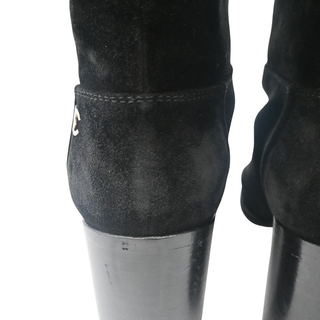 CHANEL | Black Suede CC Logo Boots