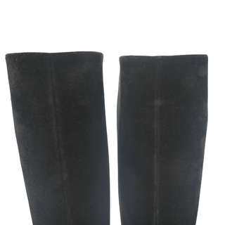 CHANEL | Black Suede CC Logo Boots