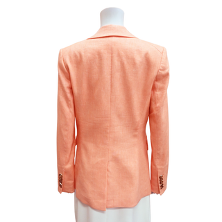 VERONICA BEARD | Gaya Bright Coral Linen-Blend Dickey Blazer