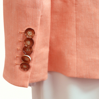 VERONICA BEARD | Gaya Bright Coral Linen-Blend Dickey Blazer