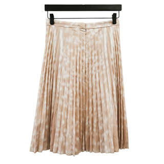 BURBERRY | Soft Fawn Deer Print Pleated Skirt