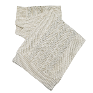 Metallic Beige Knit Scarf