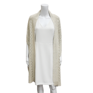 RALPH LAUREN | Metallic Beige Knit Scarf