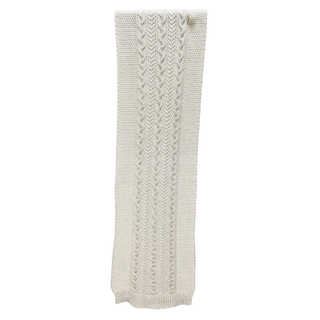 RALPH LAUREN | Metallic Beige Knit Scarf