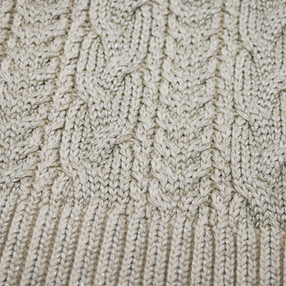 RALPH LAUREN | Metallic Beige Knit Scarf