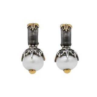 KONSTANTINO | Delos Two-Tone Pearl Drop Earrings