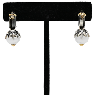 KONSTANTINO | Delos Two-Tone Pearl Drop Earrings