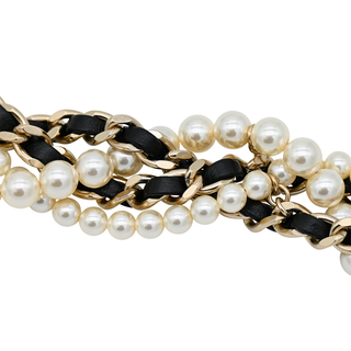 CHANEL | Woven Chain-Link & Faux Pearl Belt
