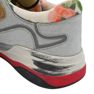 GUCCI | Ultrapace Floral Silver Glitter Sneakers