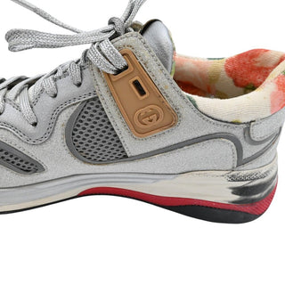 GUCCI | Ultrapace Floral Silver Glitter Sneakers