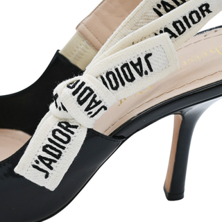 CHRISTIAN DIOR | J'Adior Black Patent Slingback Pumps