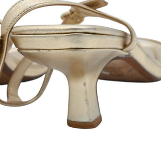 VINCE | Coco Gold Metallic Leather Kitten Heels