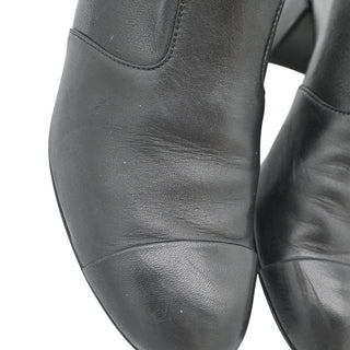CHANEL | Black Leather Zip Booties