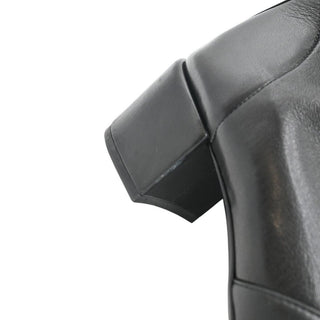 CHANEL | Black Leather Zip Booties