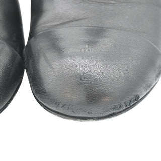 CHANEL | Black Leather Zip Booties