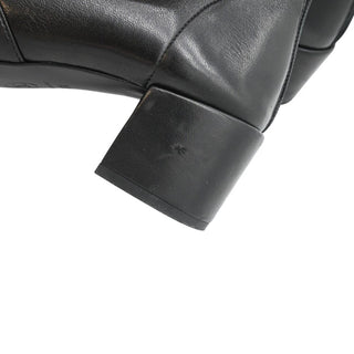 CHANEL | Black Leather Zip Booties