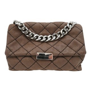 STELLA MCCARTNEY | Beckett Brown Faux-Suede Quilted Shoulder Bag