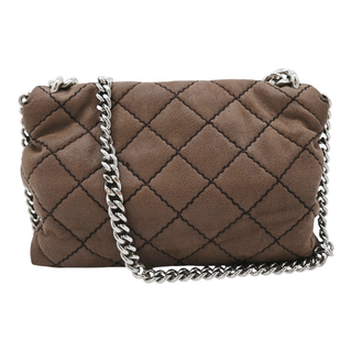 STELLA MCCARTNEY | Beckett Brown Faux-Suede Quilted Shoulder Bag