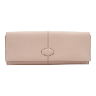 TOD'S | Light Pink Leather Pochette Convertible Clutch