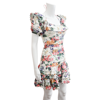 ZIMMERMANN | Allia Floral Pintuck Mini Dress