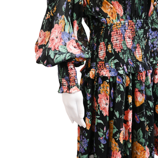 ZIMMERMANN | Allia Floral Shirred Mini Dress
